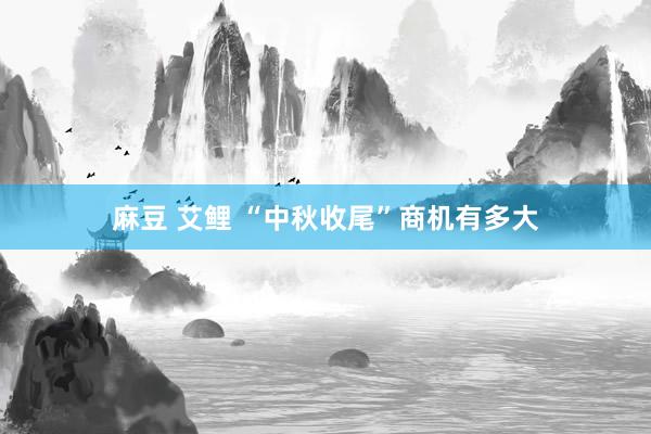 麻豆 艾鲤 “中秋收尾”商机有多大