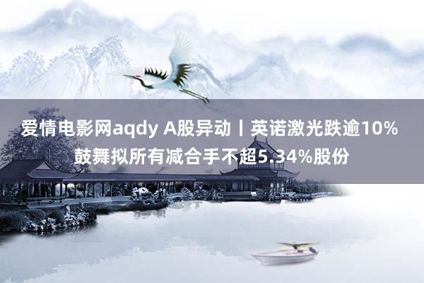 爱情电影网aqdy A股异动丨英诺激光跌逾10% 鼓舞拟所有减合手不超5.34%股份