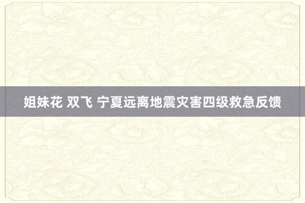 姐妹花 双飞 宁夏远离地震灾害四级救急反馈