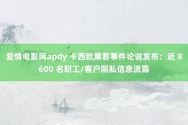 爱情电影网apdy 卡西欧黑客事件论说发布：近 8600 名职工/客户阴私信息流露