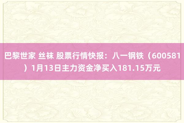 巴黎世家 丝袜 股票行情快报：八一钢铁（600581）1月13日主力资金净买入181.15万元