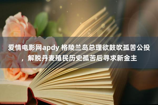 爱情电影网apdy 格陵兰岛总理欲鼓吹孤苦公投，解脱丹麦殖民历史孤苦后寻求新金主