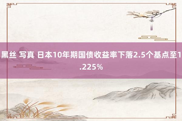 黑丝 写真 日本10年期国债收益率下落2.5个基点至1.225%